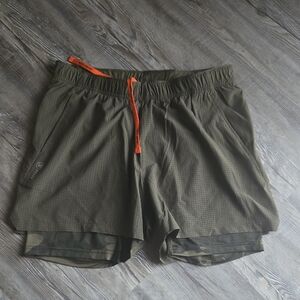 ROARK Olive Green Men's Shorts with Orange Accent